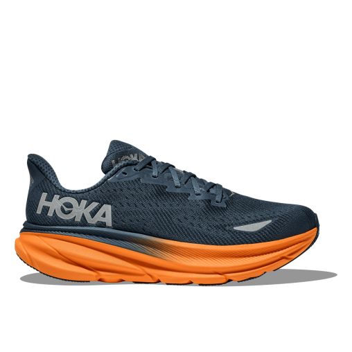 HOKA CLIFTON 9 GTX Laufschuhe Herren Stormy Skies / Orange Zest 42