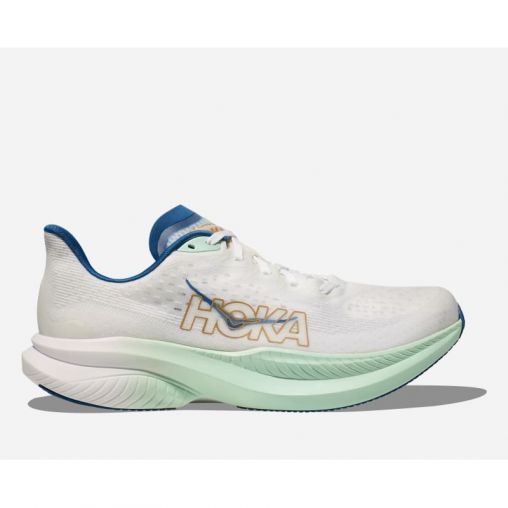 HOKA Mach 6 Schuhe für Herren in Frost/Gold Größe 40 2/3 | Straße