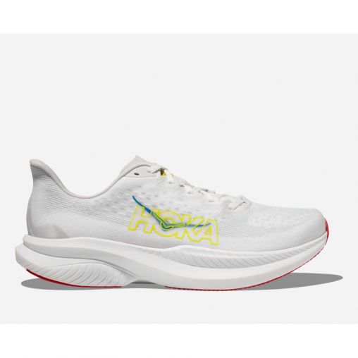 HOKA Mach 6 Schuhe für Herren in White/Nimbus Cloud Größe 40 2/3 | Straße