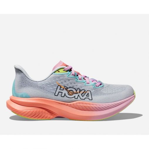 HOKA Mach 6 Schuhe für Damen in Illusion/Dusk Größe 39 1/3 Weit | Straße