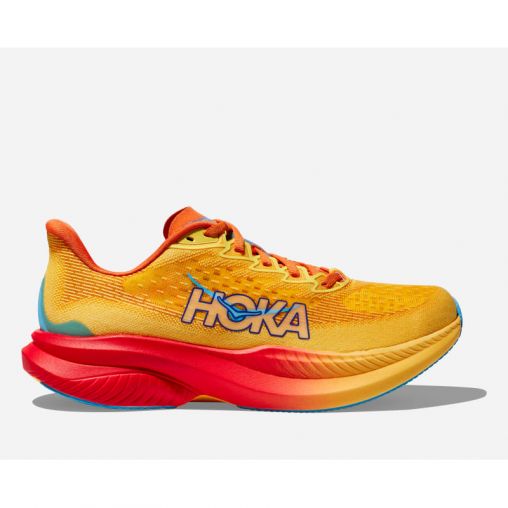 HOKA Mach 6 Schuhe für Damen in Poppy/Squash Größe 36 Weit | Straße