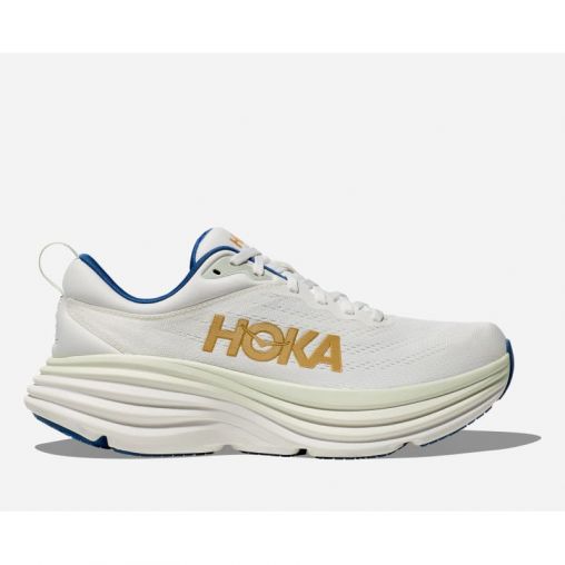 HOKA Bondi 8 Schuhe für Herren in Frost/Gold Größe 50 2/3 | Straße