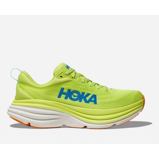 HOKA Bondi 8 Schuhe für Herren in Lettuce/Solar Flare Größe 50 2/3 | Straße