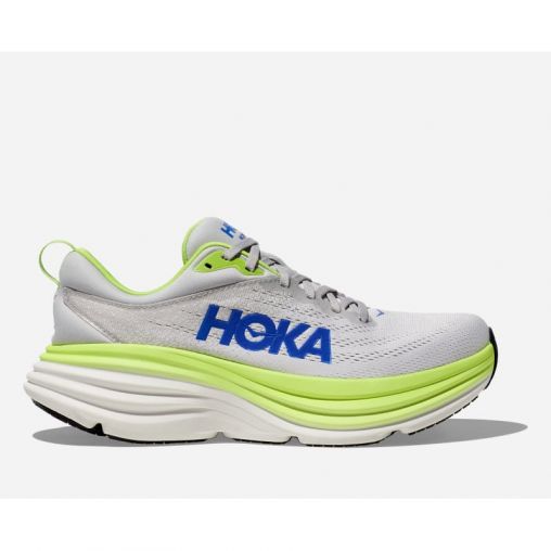 HOKA Bondi 8 Schuhe für Herren in Stardust/Lettuce Größe 46 Weit | Straße