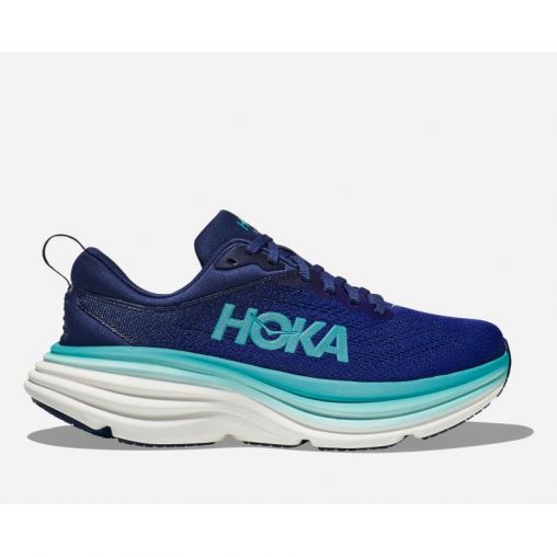HOKA Bondi 8 Schuhe für Damen in Bellwether Blue/Evening Sky Größe 43 1/3 | Straße