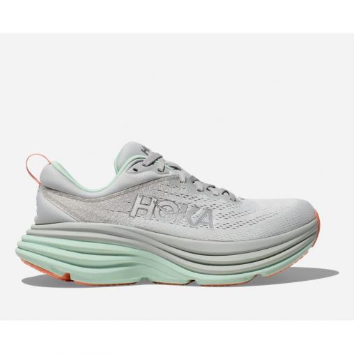 HOKA Bondi 8 Schuhe für Damen in Stardust/Aqua Breeze Größe 44 | Straße