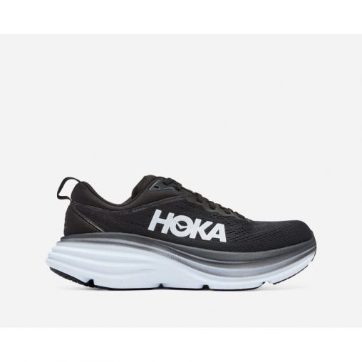 HOKA Bondi 8 Schuhe für Damen in Black/White Größe 36 2/3 Weit | Straße