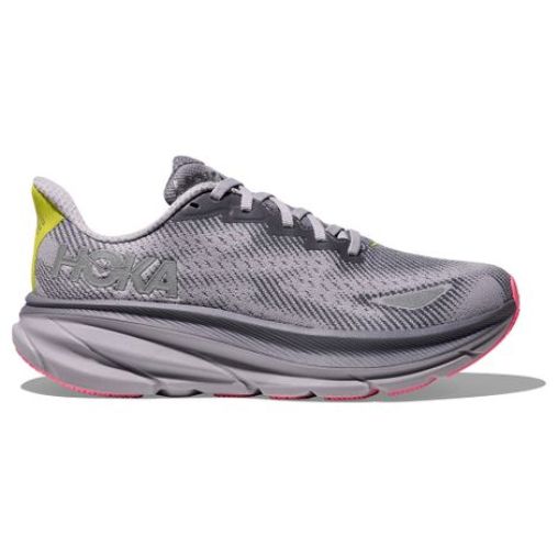 hoka clifton 9 gtx grau pink running schuhe women