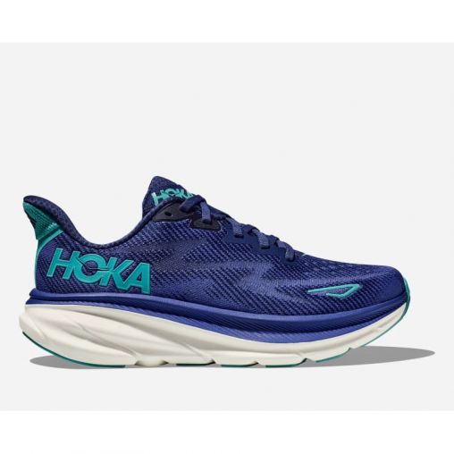 HOKA Clifton 9 Schuhe für Damen in Bellwether Blue/Evening Sky Größe 36 2/3 | Straße