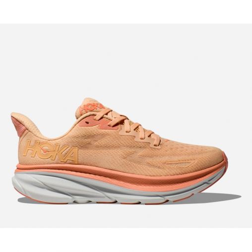 HOKA Clifton 9 Schuhe für Damen in Cantaloupe/White Größe 36 | Straße