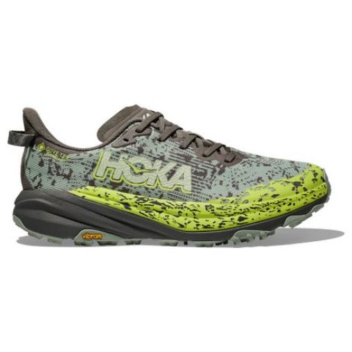 hoka speedgoat 6 gtx trailrunning schuhe grau grun herren