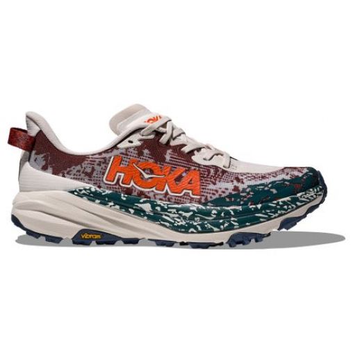 hoka speedgoat 6 trailrunning schuhe grau blau orange herren