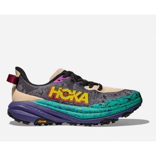 HOKA Speedgoat 6 Schuhe für Herren in Oatmeal/Mountain Iris Größe 46 2/3 | Gelände