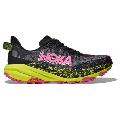 hoka speedgoat 6 trailrunning schuhe schwarz pink gelb women