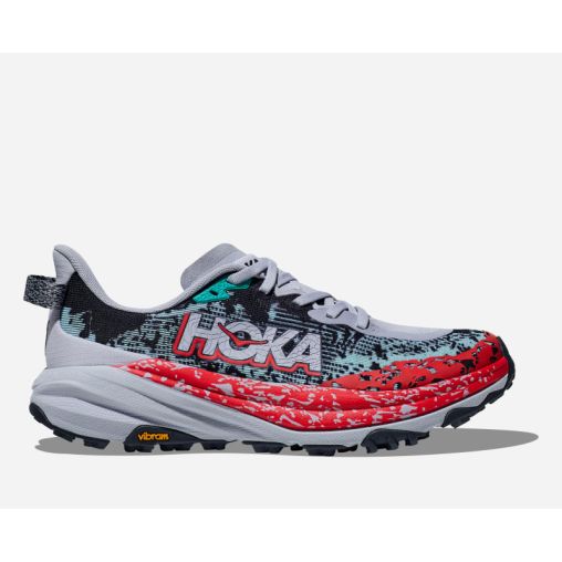 HOKA Speedgoat 6 Schuhe für Damen in Gull/Stormy Skies Größe 38 2/3 | Gelände