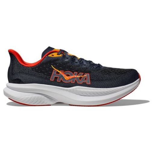 hoka mach 6 blau rot herren laufschuhe