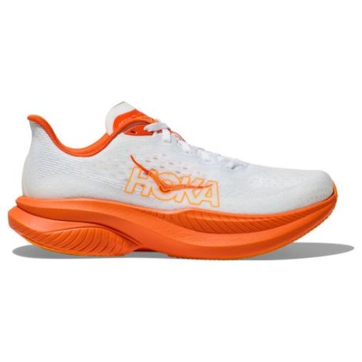 hoka mach 6 running schuhe weis rot frau