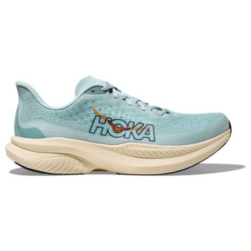 hoka mach 6 laufschuhe blau beige herren