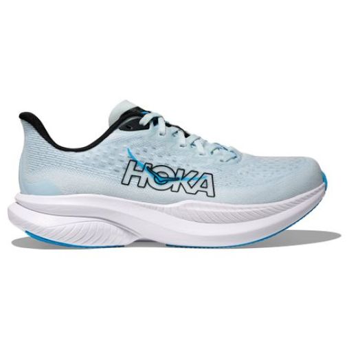 hoka mach 6 laufschuhe blau weis damen