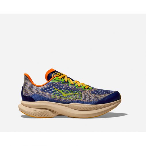 HOKA Mach 6 Schuhe für Kinder in Ultramarine/Electric Tangerine Größe 36 | Straße