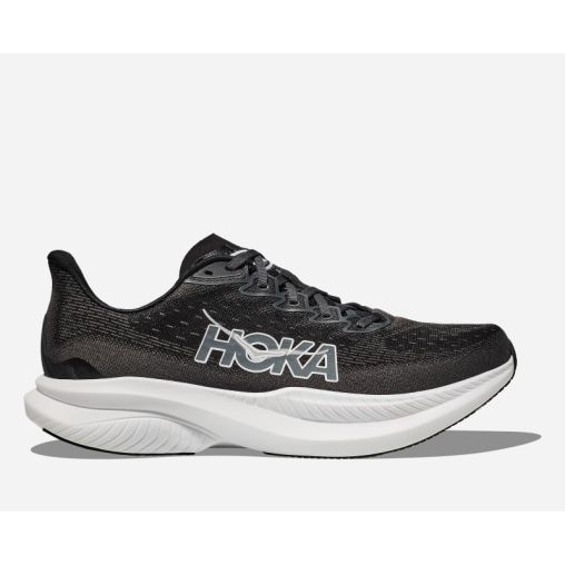HOKA Mach 6 Schuhe für Damen in Black/White Größe 40 2/3 Weit | Straße