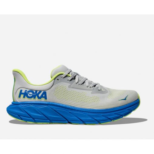 HOKA Arahi 7 Schuhe für Herren in Stardust/Electric Cobalt Größe 40 2/3 Weit | Straße