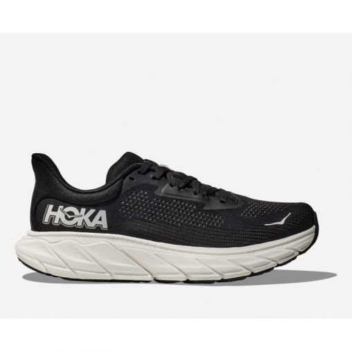 HOKA Arahi 7 Schuhe für Damen in Black/White Größe 40 2/3 Weit | Straße