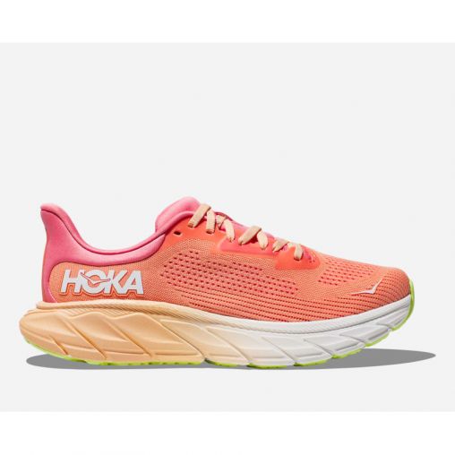 HOKA Arahi 7 Schuhe für Damen in Papaya/Coral Größe 36 Weit | Straße