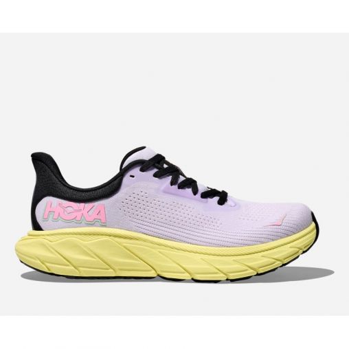 HOKA Arahi 7 Schuhe für Damen in Starlight Glow/Yuzu Größe 44 Weit | Straße