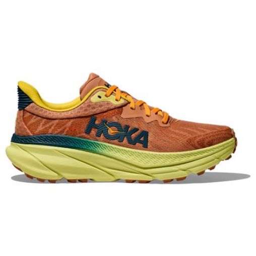 hoka challenger 7 trailrunning schuhe orange gelb blau herren