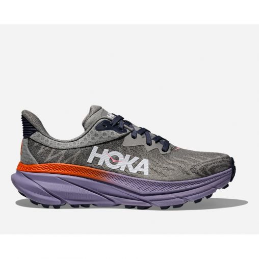 HOKA Challenger 7 Schuhe für Damen in Galactic Grey/Wild Indigo Größe 39 1/3 | Straße