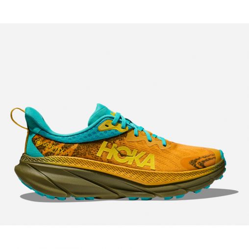 HOKA Challenger 7 GORE-TEX Schuhe für Herren in Golden Yellow/Avocado Größe 42 | Gelände