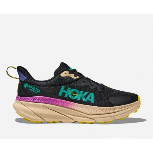 HOKA Challenger 7 GORE-TEX Schuhe für Herren in Black/Oatmeal Größe 44 2/3 | Gelände