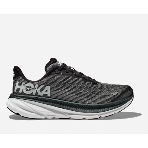 HOKA Clifton 9 Schuhe für Kinder in Black/White Größe 37 1/3 | Straße