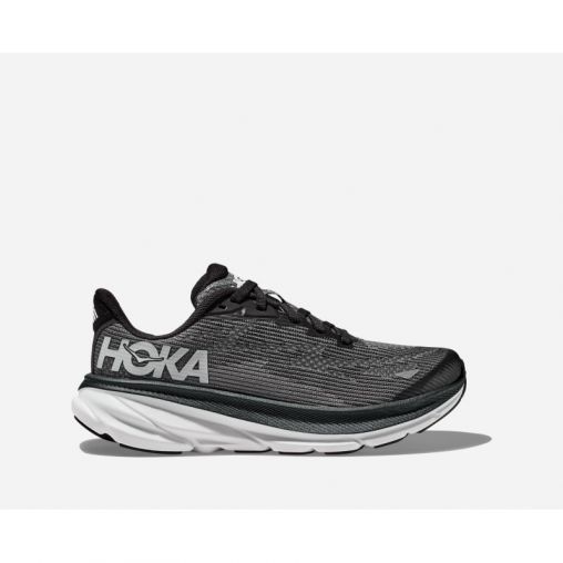HOKA Clifton 9 Schuhe für Kinder in Black/White Größe 36 2/3Y | Straße