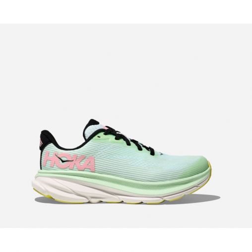 HOKA Clifton 9 Schuhe für Kinder in Mint Fluorite/Snow Melt Größe 36 2/3 | Straße