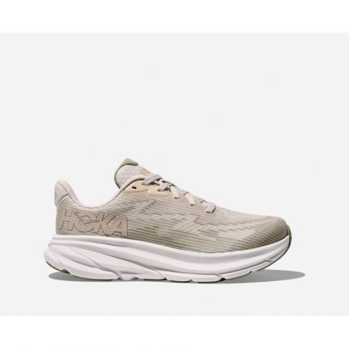 HOKA Clifton 9 Schuhe für Kinder in Stucco/Sea Moss Größe 37 1/3 | Straße