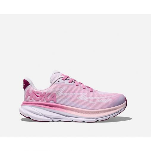 HOKA Clifton 9 Schuhe für Kinder in Starlight Glow/Wildflower Größe 38 | Straße