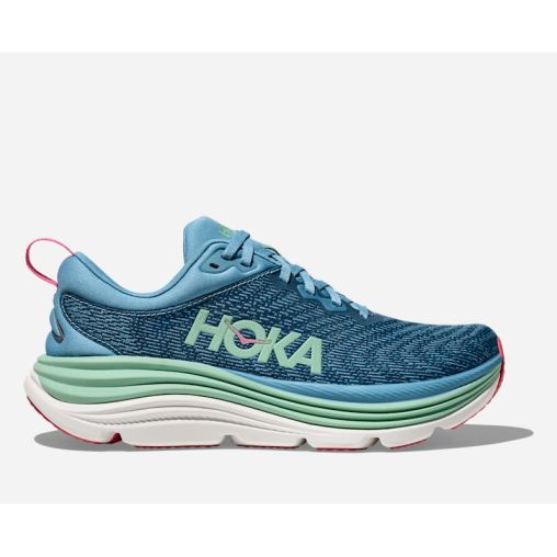 HOKA Gaviota 5 Schuhe für Damen in Alpine Blue/Jadeite Größe 37 1/3 Weit | Straße