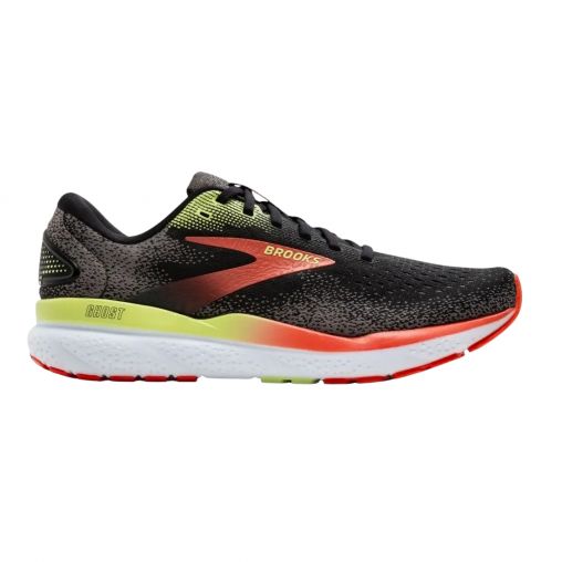 BROOKS GHOST 16 Laufschuhe Herren Black/Mandarin Red/Grey B (schmal) 46,5