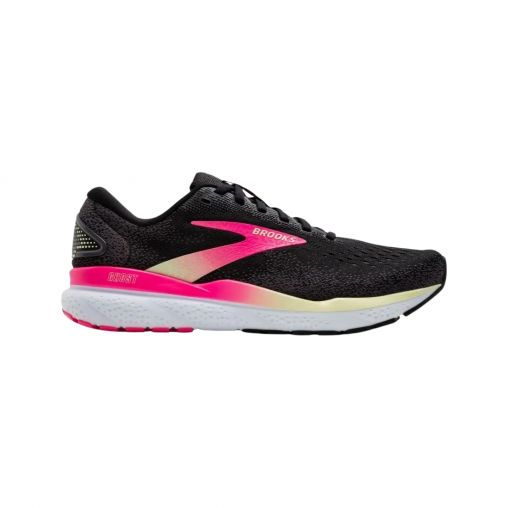 BROOKS GHOST 16 Laufschuhe Damen Black/Pink/Yellow 2A (schmal) 40