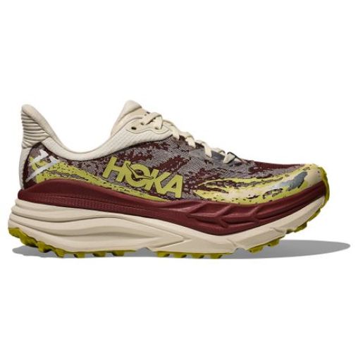 hoka stinson 7 trailrunning schuhe rot gelb women