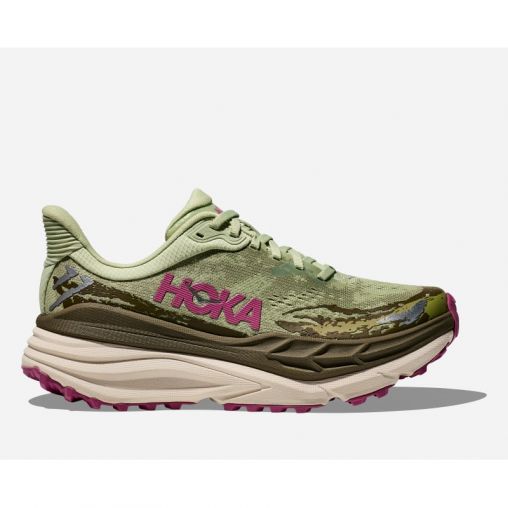 HOKA Stinson 7 Schuhe für Damen in Seed Green/Beet Root Größe 41 1/3 | Gelände