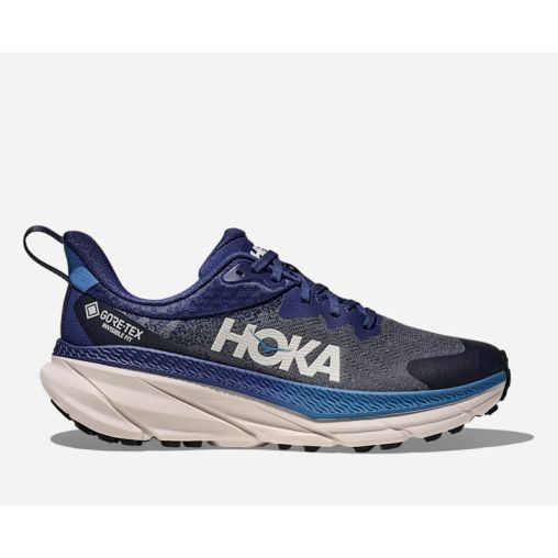 HOKA Challenger 7 GORE-TEX Schuhe für Herren in Midnight Blue/Grout Größe 40 | Gelände