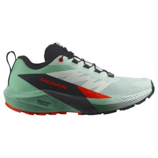salomon sense ride 5  strong trailrunning schuhe  strong fur frauen grun rot