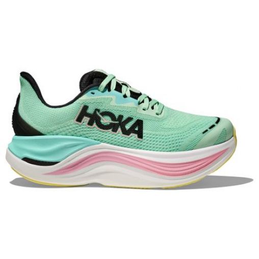 hoka skyward x running schuh grun blau pink women