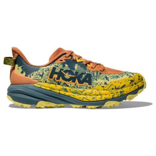 hoka speedgoat 6 youth kinder trailrunning schuhe gelb orange blau