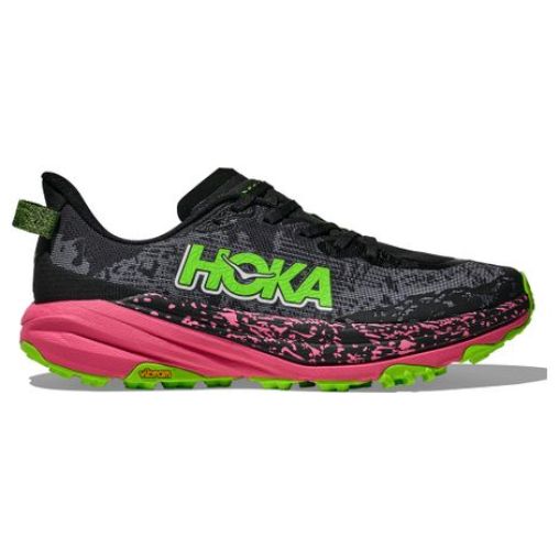 hoka speedgoat 6 trailrunning schuhe schwarz grun rosa mann