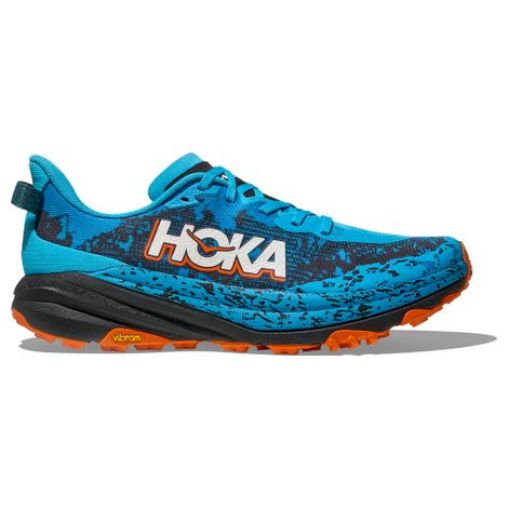 hoka speedgoat 6 trailrunning schuhe blau orange herren