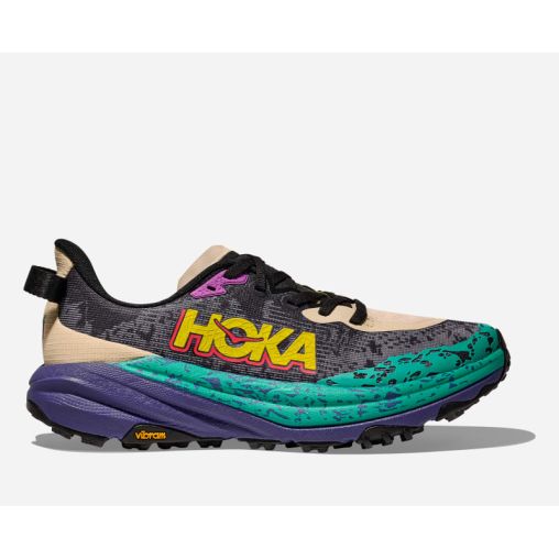 HOKA Speedgoat 6 Schuhe für Damen in Oatmeal/Mountain Iris Größe 36 | Gelände